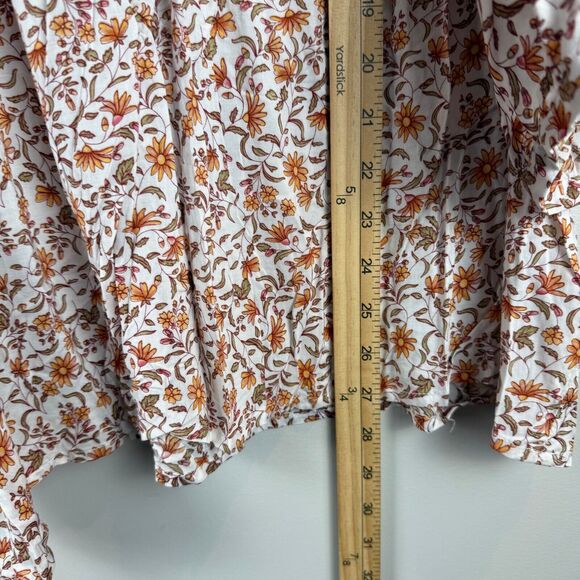 Jones New York Top Womens 2X Multi Floral Popover Long Sleeve Tunic Cottage Boho - Picture 10 of 10